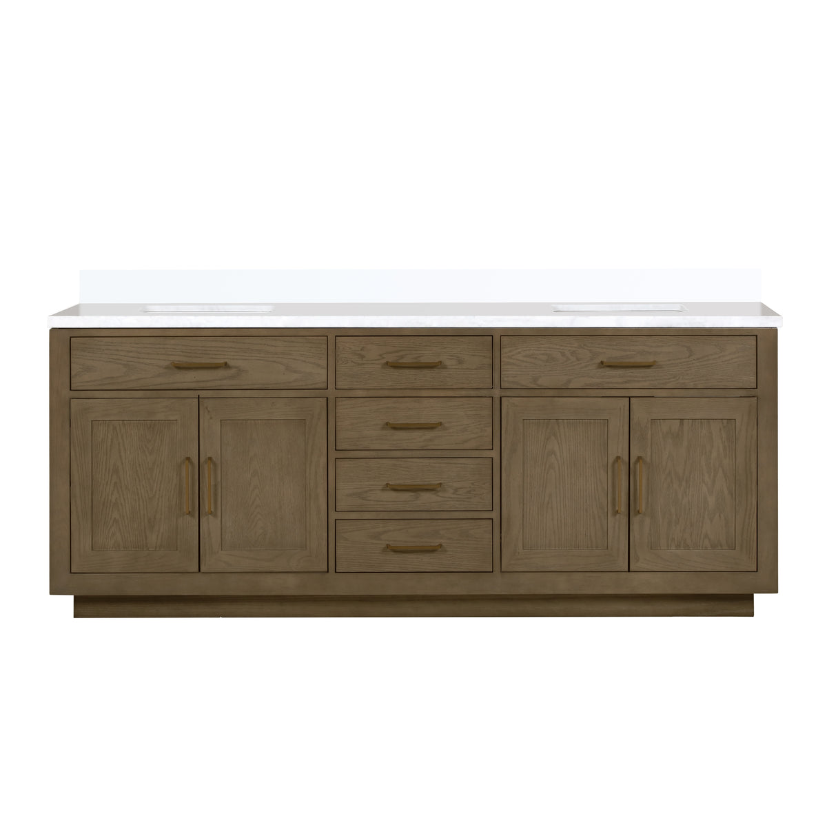 Lexora Abbey 84 in. Grey Oak Double Sink Bath Vanity