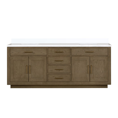 Lexora Abbey 84 in. Grey Oak Double Sink Bath Vanity