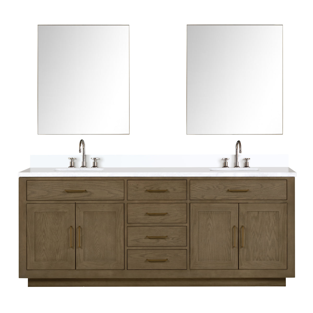 Lexora Abbey 84 in. Grey Oak Double Sink Bath Vanity