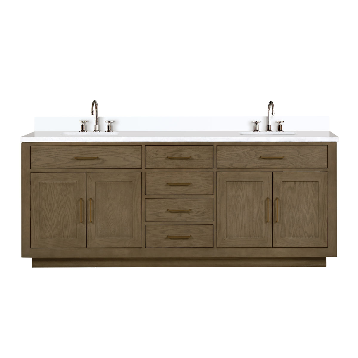 Lexora Abbey 84 in. Grey Oak Double Sink Bath Vanity