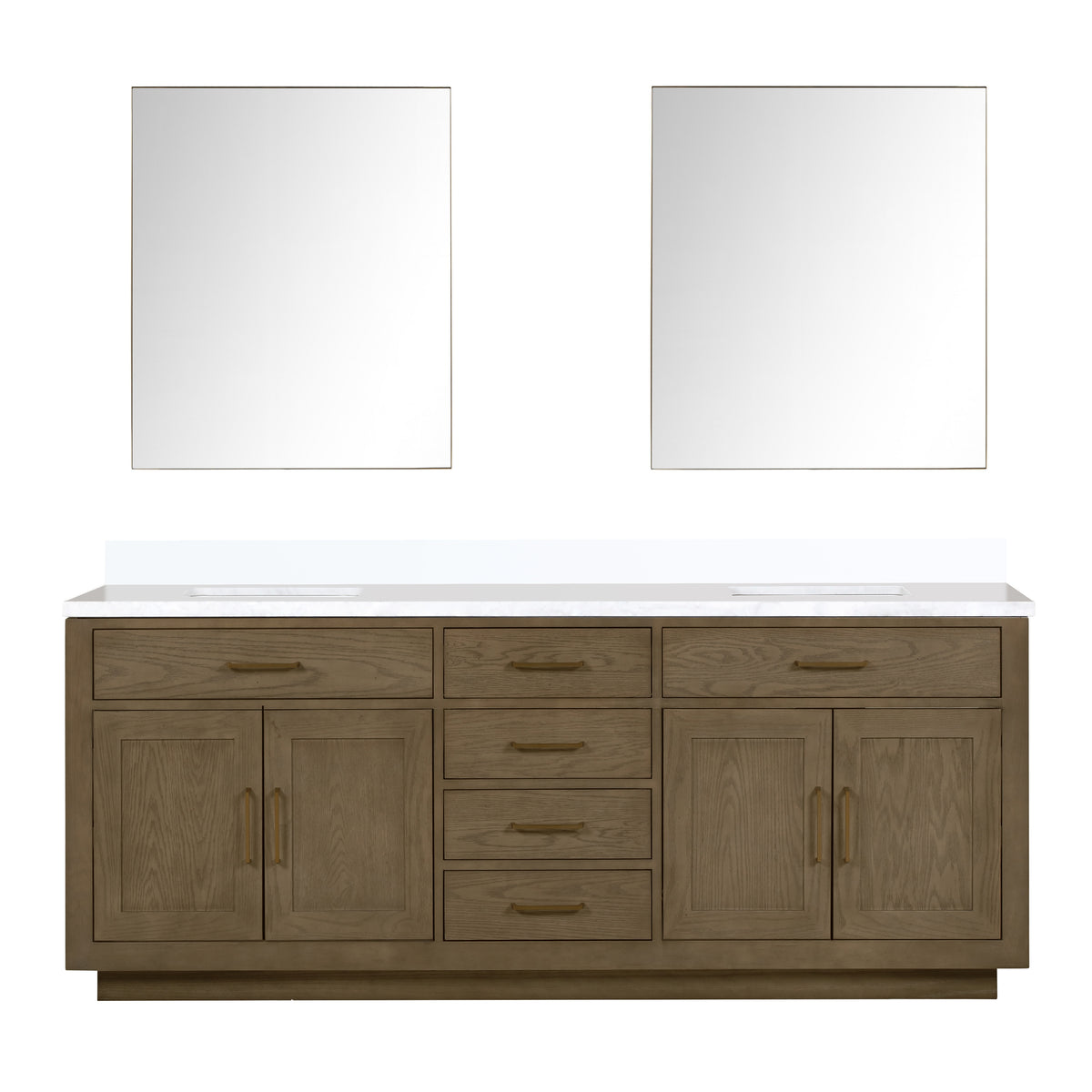Lexora Abbey 84 in. Grey Oak Double Sink Bath Vanity