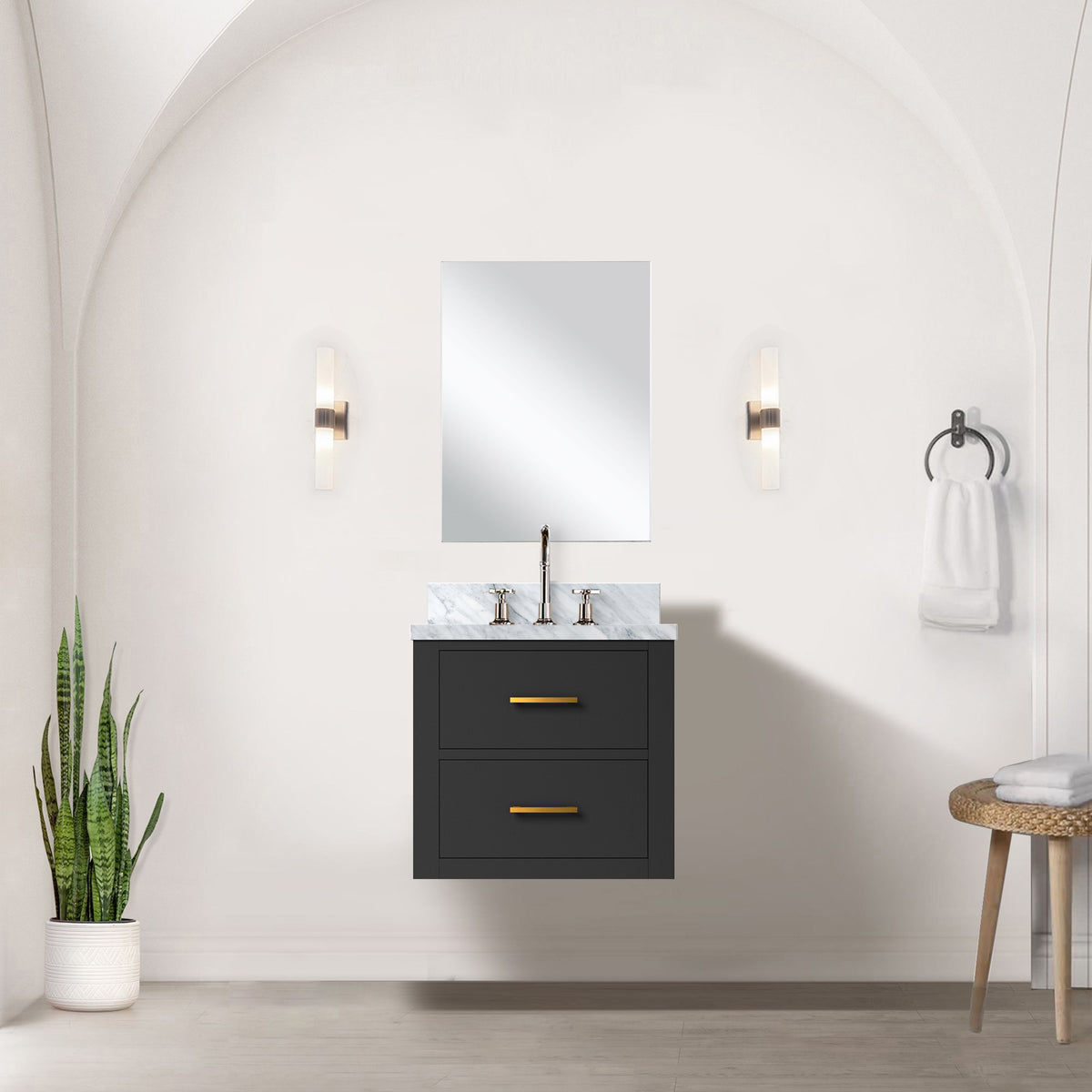 Lexora Castor 20 in. Black Single Sink Bath Vanity