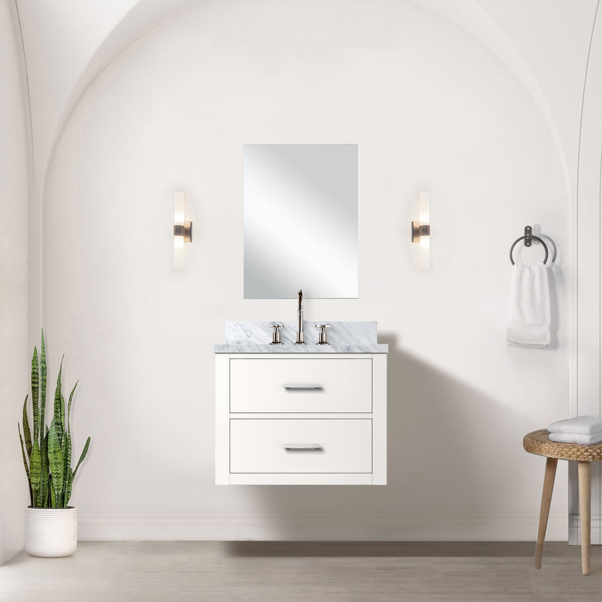Lexora Castor 24 in. White Single Sink Bath Vanity