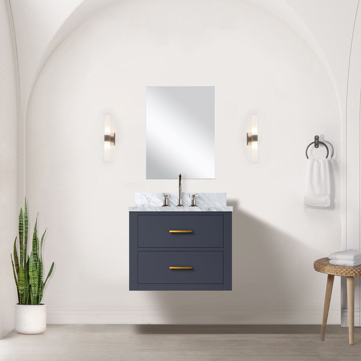 Lexora Castor 24 in. Blue Single Sink Bath Vanity