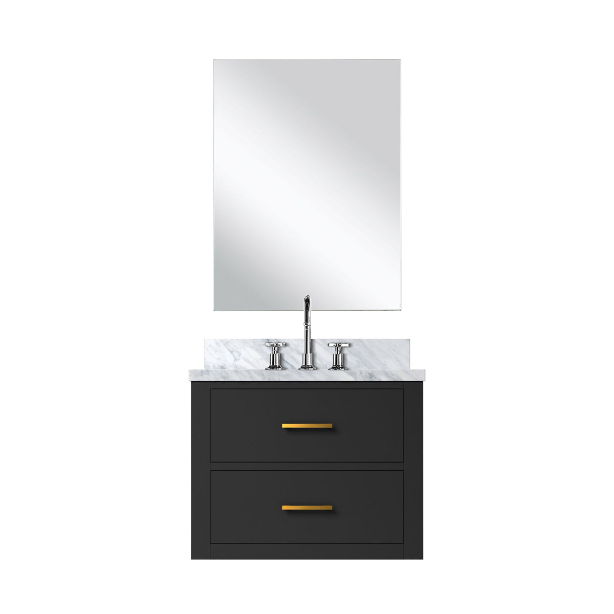 Lexora Castor 24 in. Black Single Sink Bath Vanity