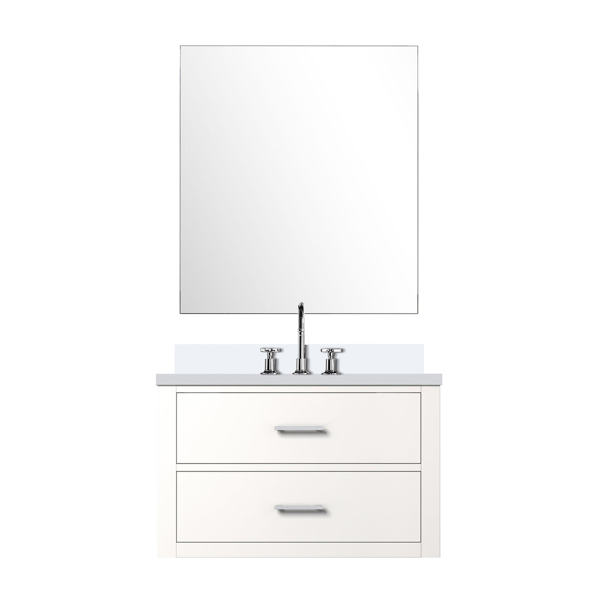 Lexora Castor 30 in. White Single Sink Bath Vanity