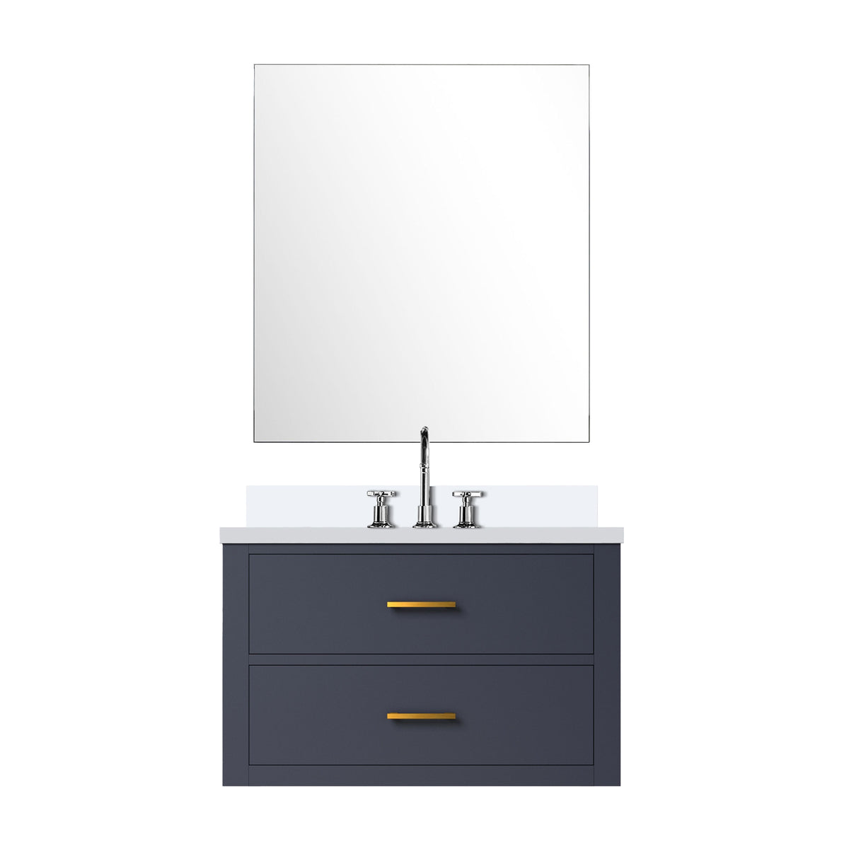 Lexora Castor 30 in. Blue Single Sink Bath Vanity