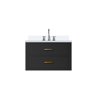 Lexora Castor 30 in. Black Single Sink Bath Vanity