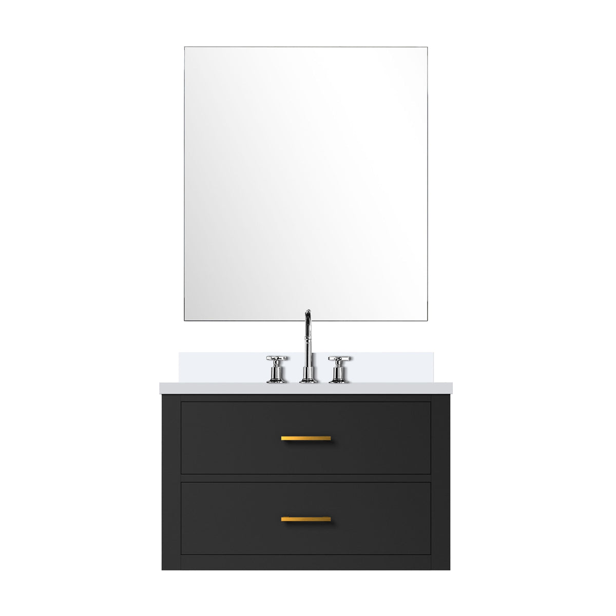 Lexora Castor 30 in. Black Single Sink Bath Vanity