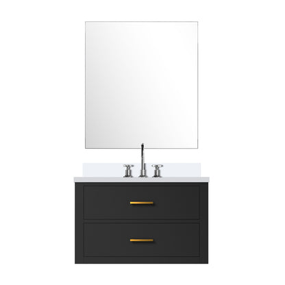 Lexora Castor 30 in. Black Single Sink Bath Vanity