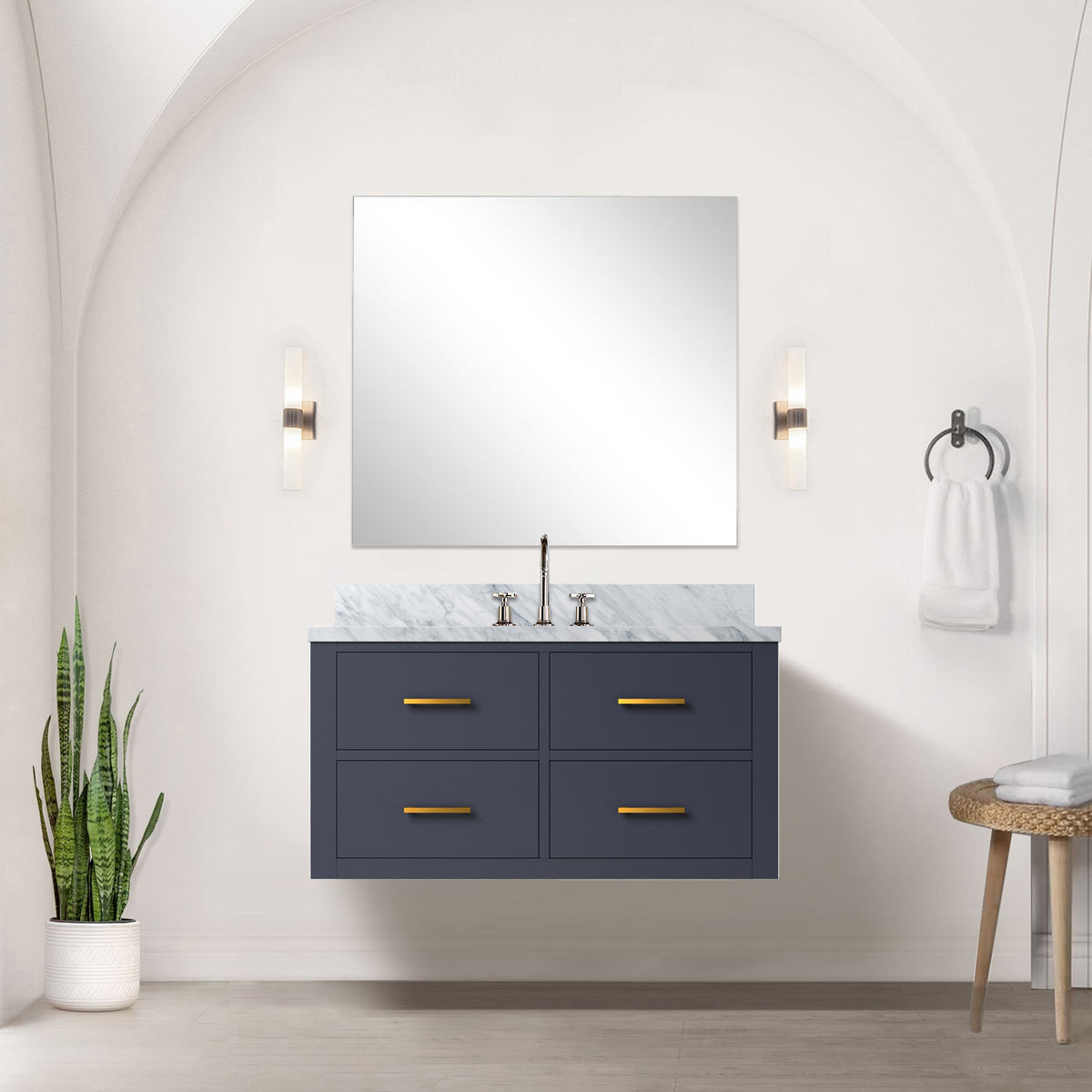 Lexora Castor 36 in. Blue Single Sink Bath Vanity