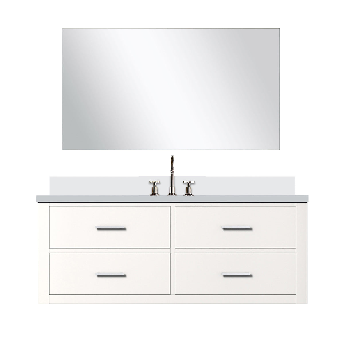 Lexora Castor 48 in. White Single Sink Bath Vanity