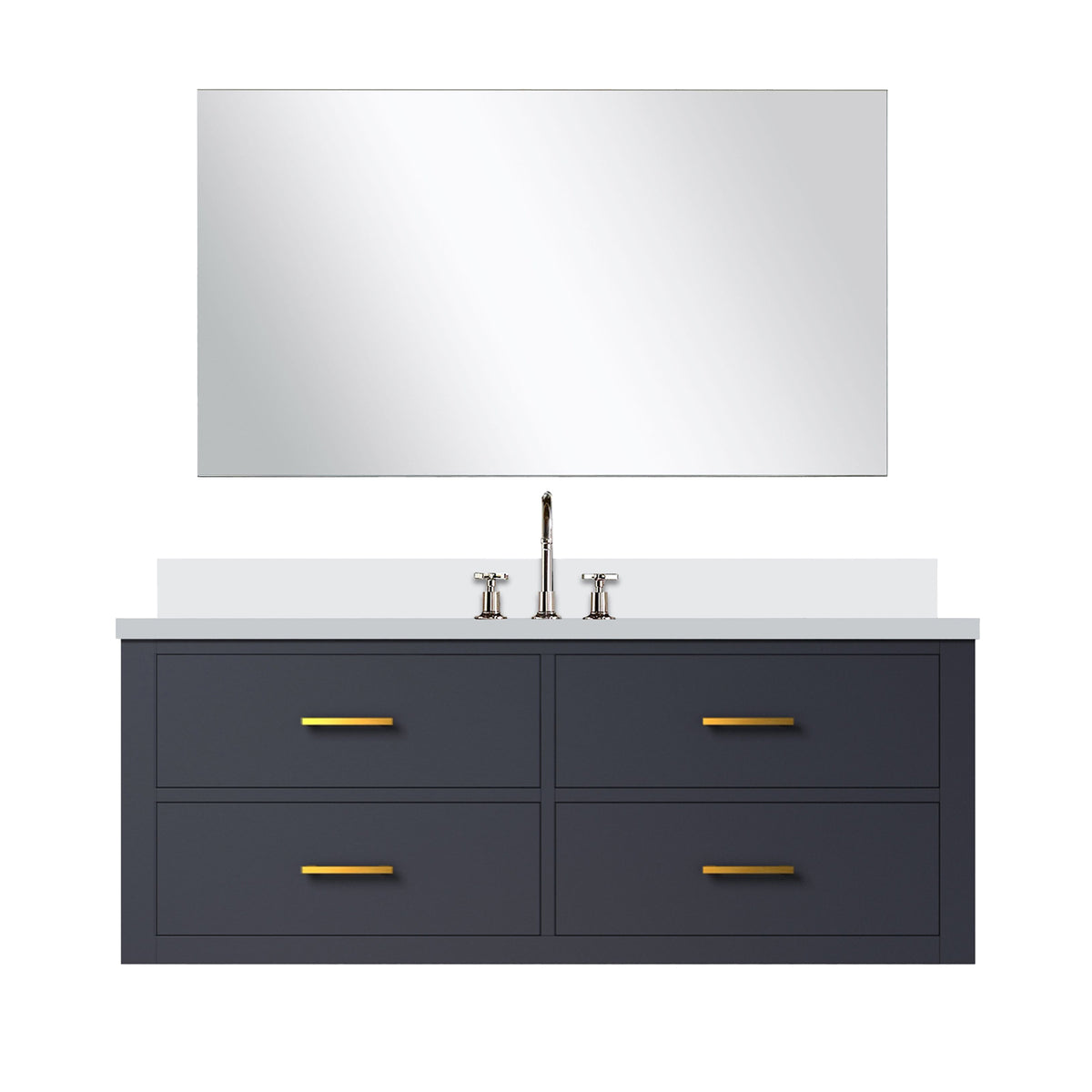 Lexora Castor 48 in. Blue Single Sink Bath Vanity