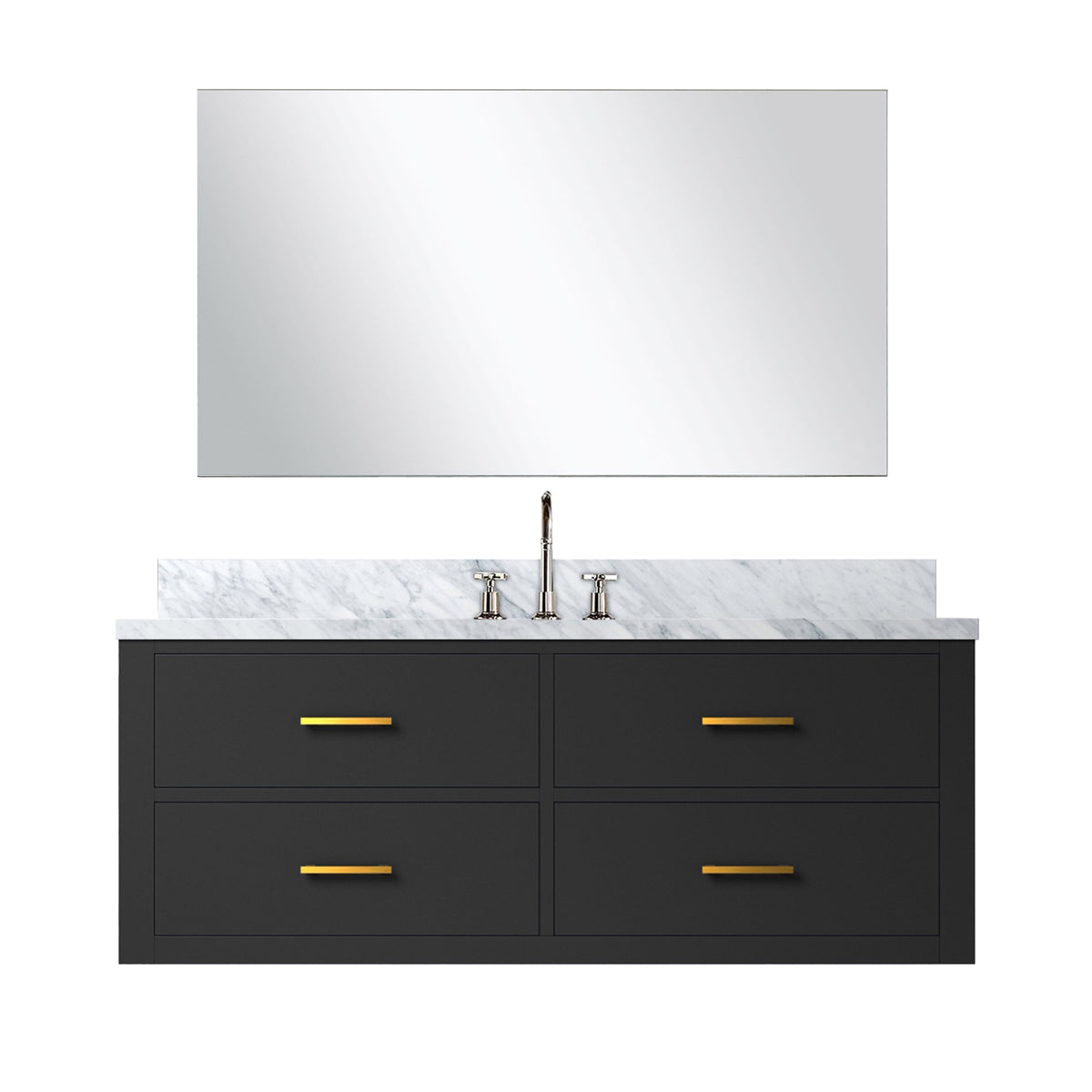 Lexora Castor 48 in. Black Single Sink Bath Vanity