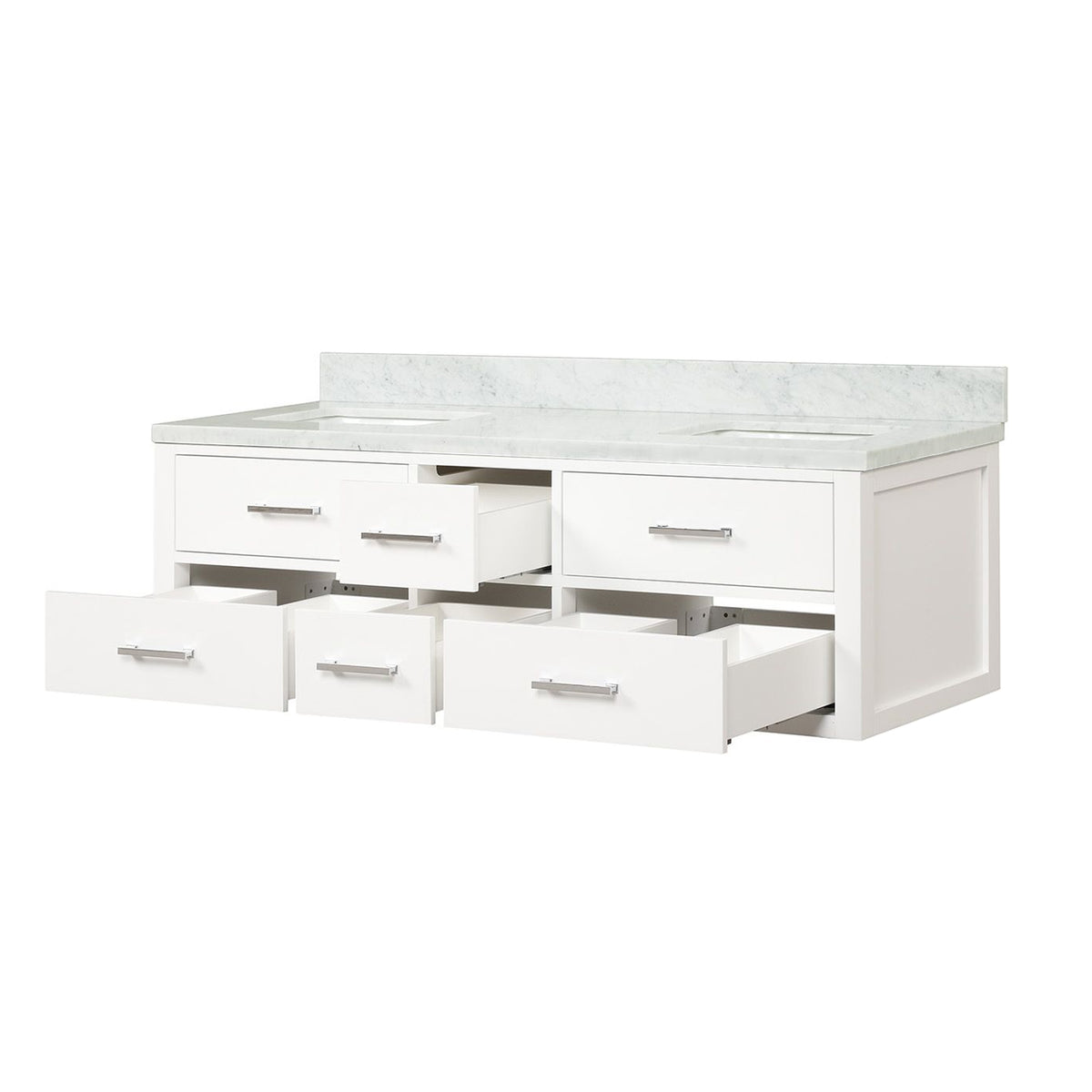 Lexora Castor 60 in. White Double Sink Bath Vanity