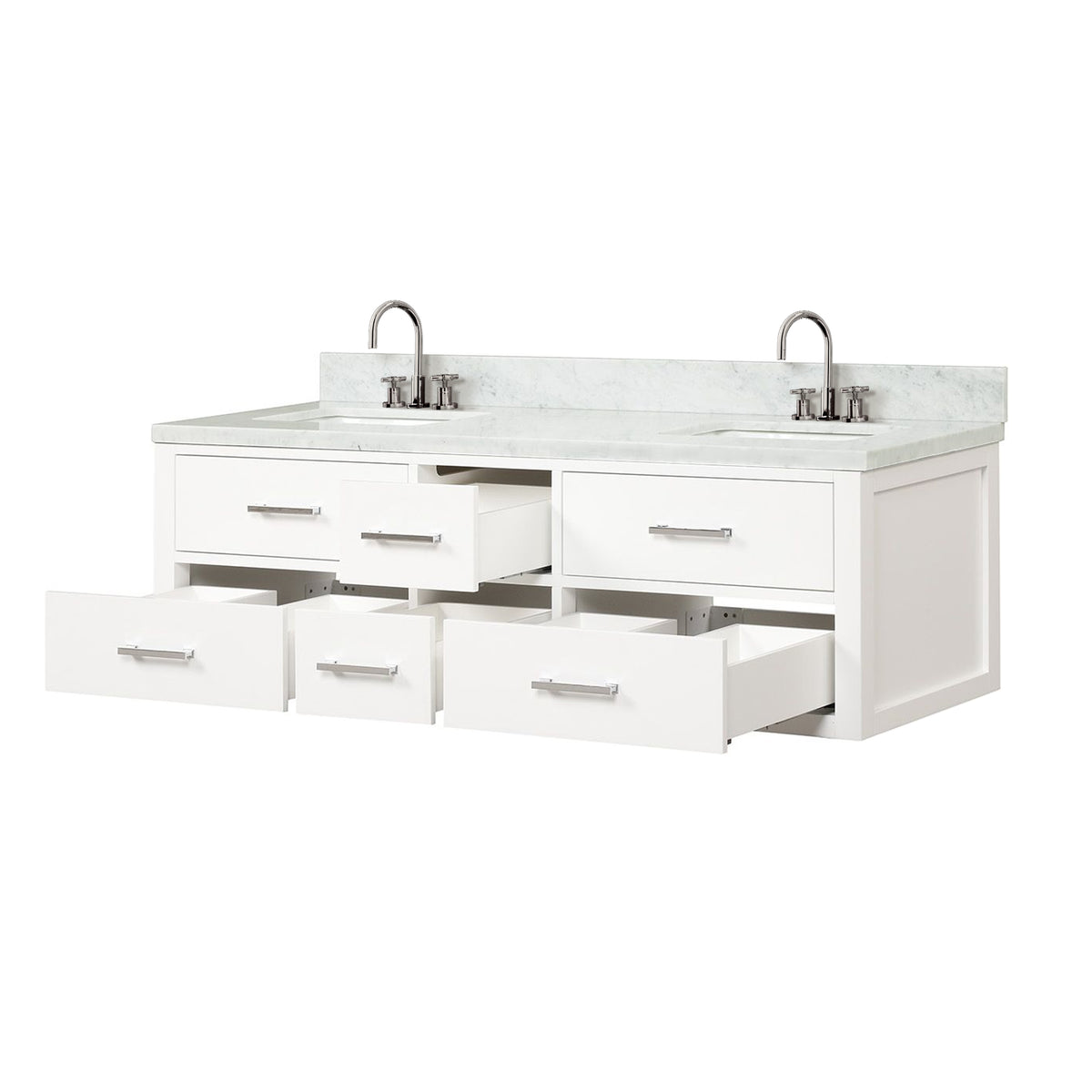 Lexora Castor 60 in. White Double Sink Bath Vanity