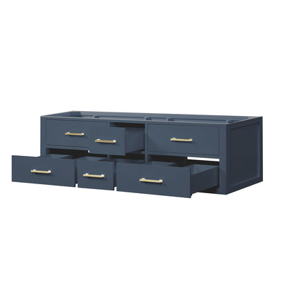 Lexora Castor 60 in. Blue Double Sink Bath Vanity