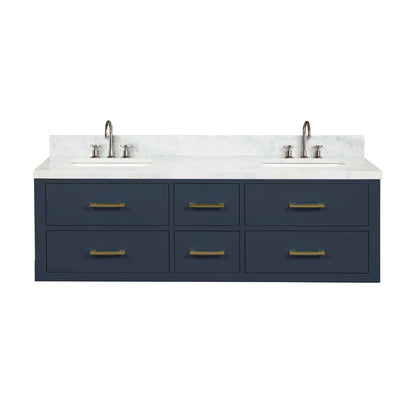 Lexora Castor 60 in. Blue Double Sink Bath Vanity
