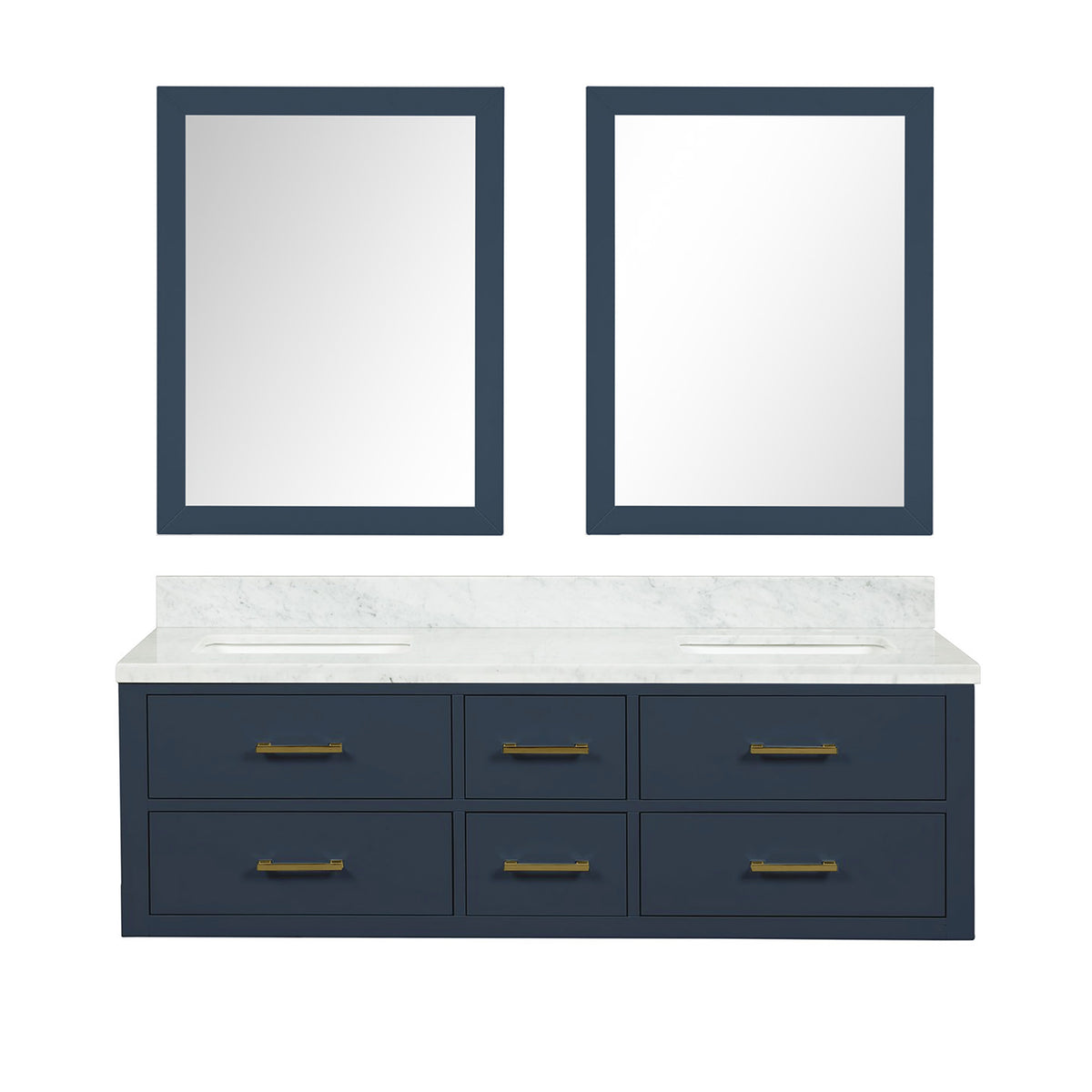 Lexora Castor 60 in. Blue Double Sink Bath Vanity