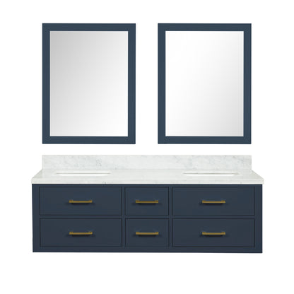 Lexora Castor 60 in. Blue Double Sink Bath Vanity