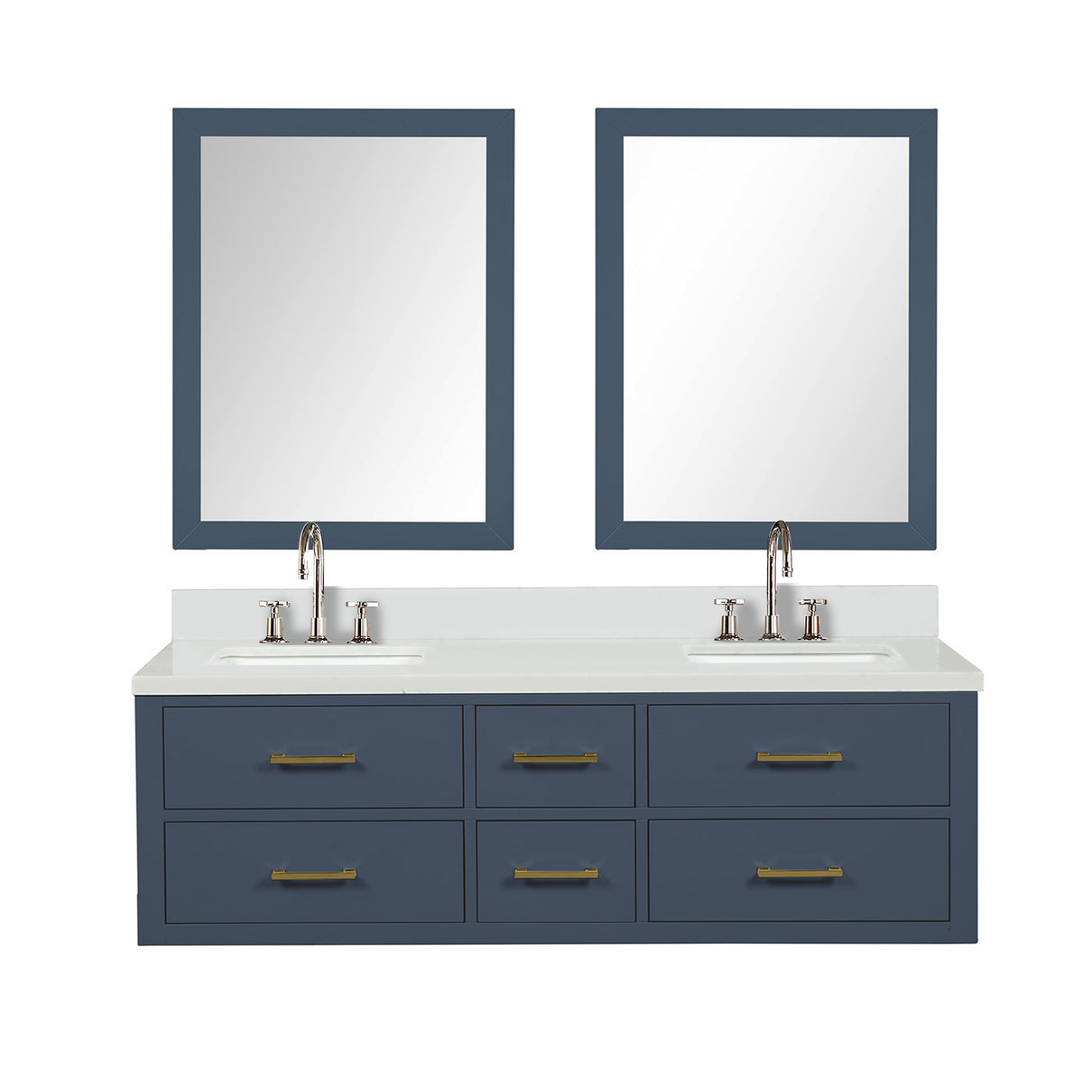 Lexora Castor 60 in. Blue Double Sink Bath Vanity