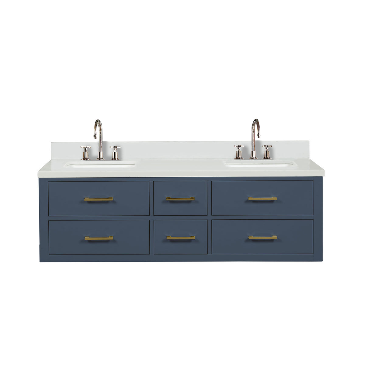 Lexora Castor 60 in. Blue Double Sink Bath Vanity