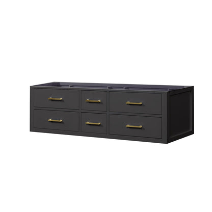 Lexora Castor 60 in. Black Double Sink Bath Vanity