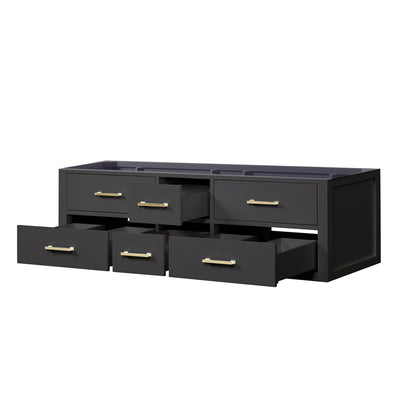 Lexora Castor 60 in. Black Double Sink Bath Vanity