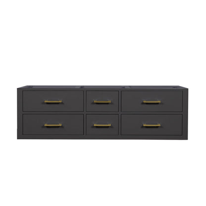 Lexora Castor 60 in. Black Double Sink Bath Vanity