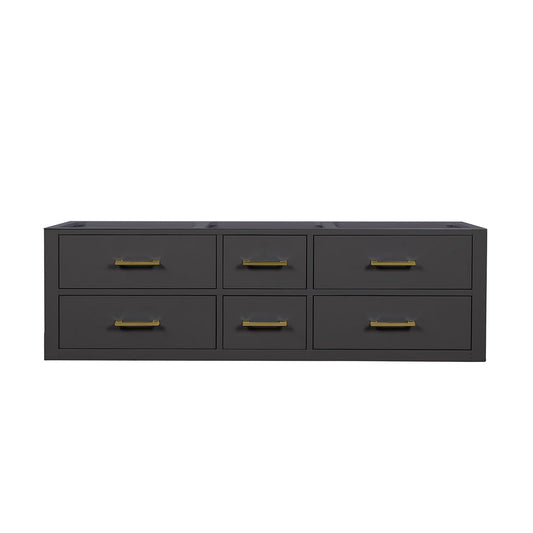Lexora Castor 60 in. Black Double Sink Bath Vanity