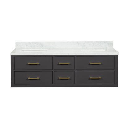 Lexora Castor 60 in. Black Double Sink Bath Vanity
