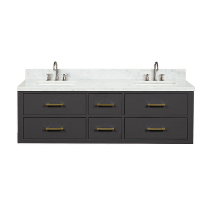 Lexora Castor 60 in. Black Double Sink Bath Vanity