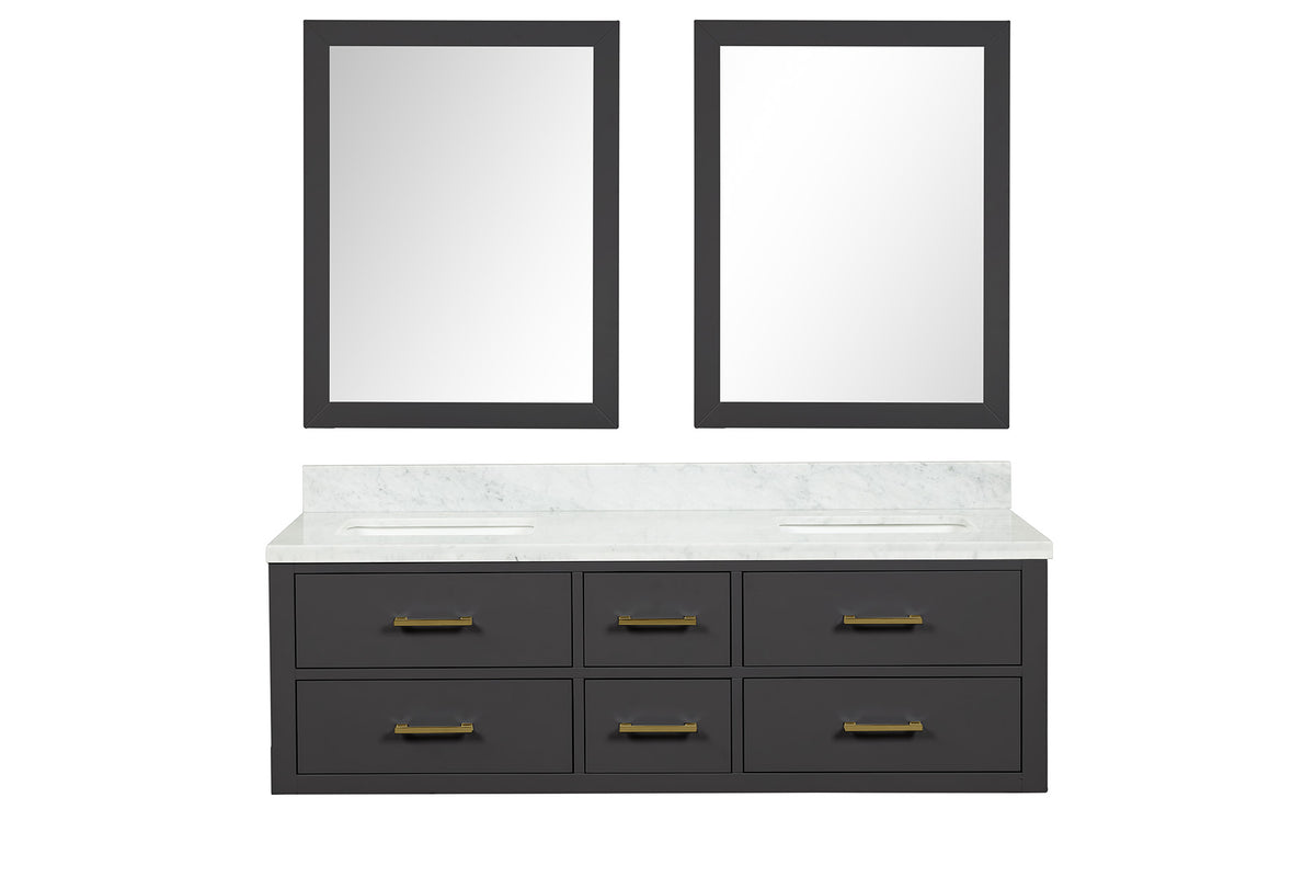 Lexora Castor 60 in. Black Double Sink Bath Vanity