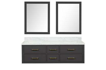 Lexora Castor 60 in. Black Double Sink Bath Vanity