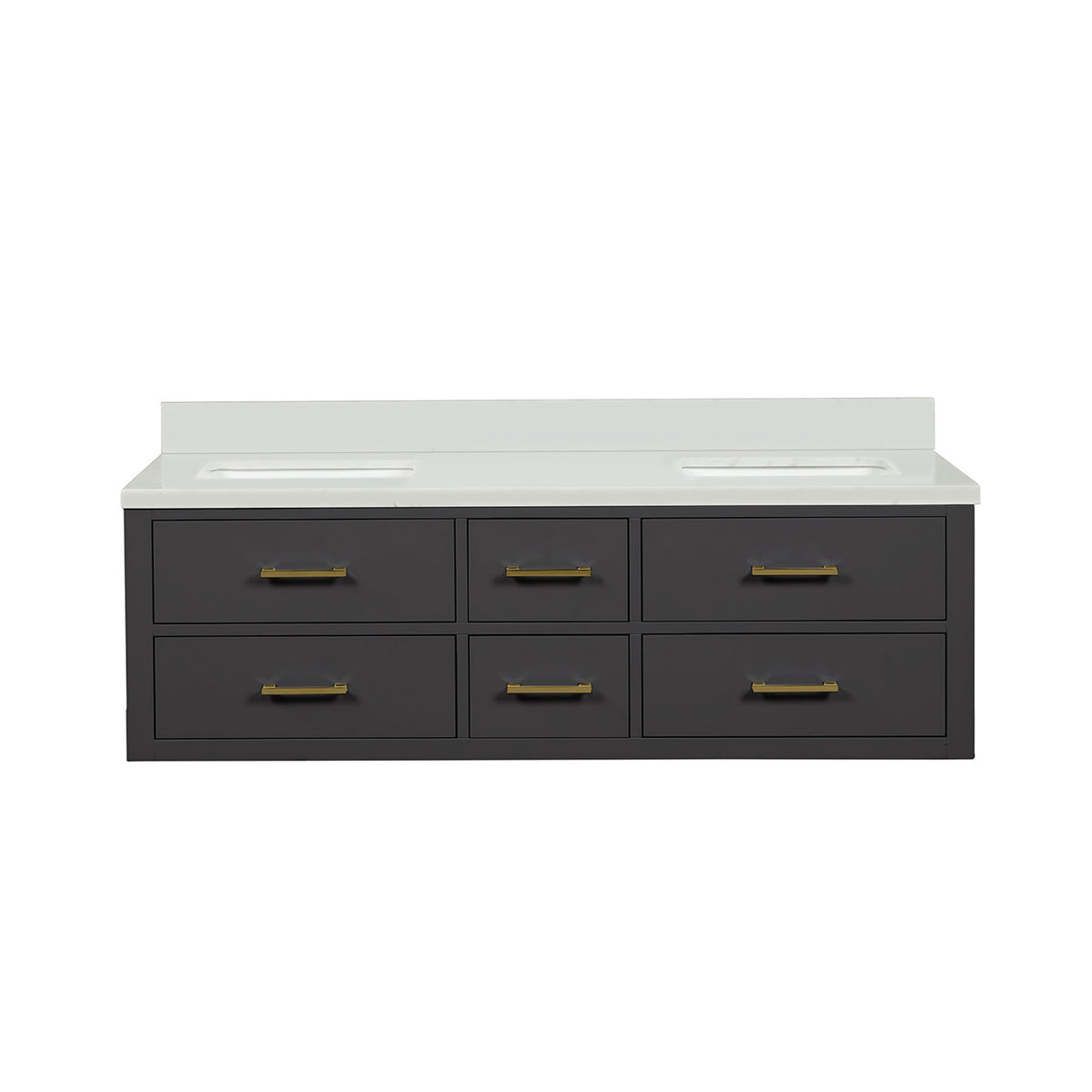 Lexora Castor 60 in. Black Double Sink Bath Vanity