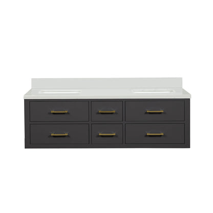 Lexora Castor 60 in. Black Double Sink Bath Vanity