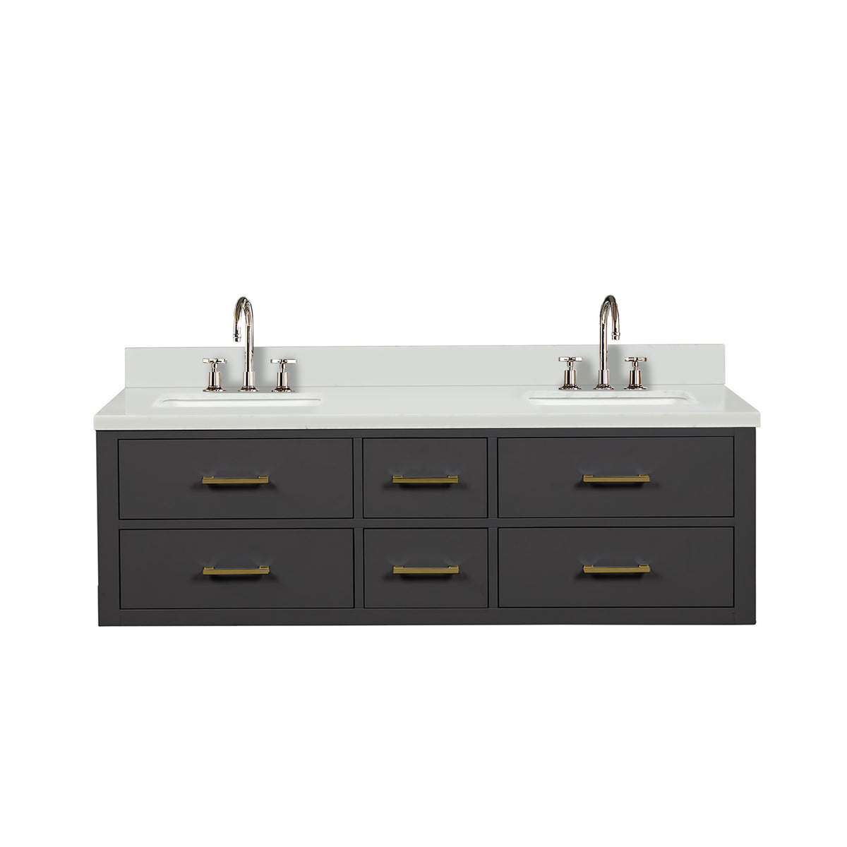 Lexora Castor 60 in. Black Double Sink Bath Vanity