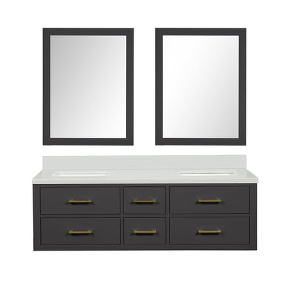 Lexora Castor 60 in. Black Double Sink Bath Vanity