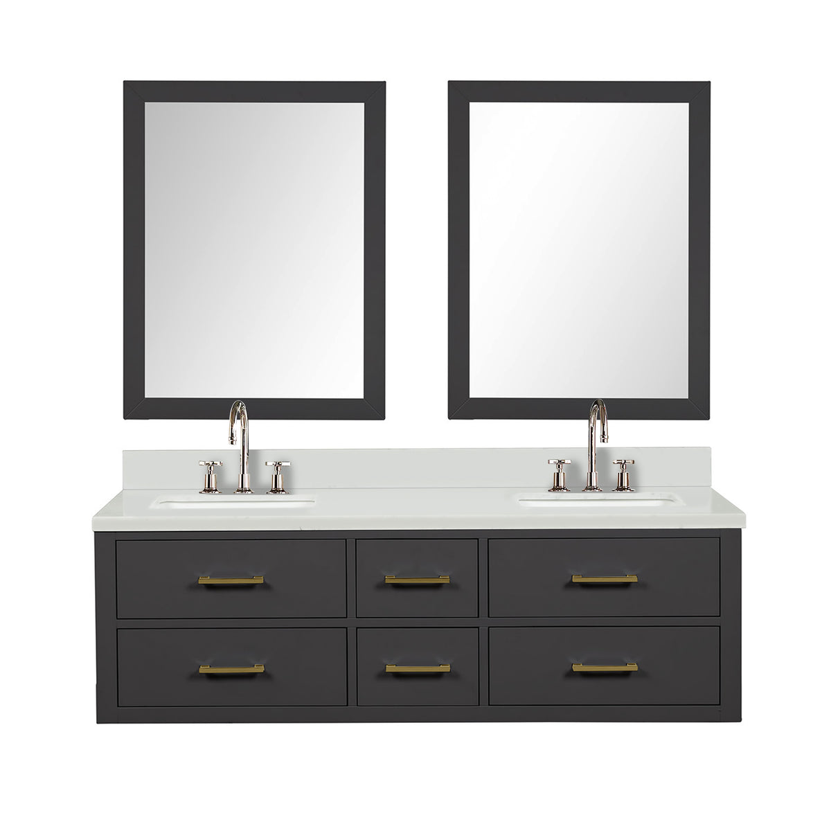 Lexora Castor 60 in. Black Double Sink Bath Vanity