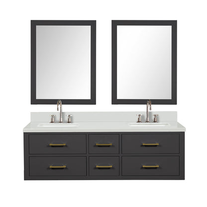 Lexora Castor 60 in. Black Double Sink Bath Vanity