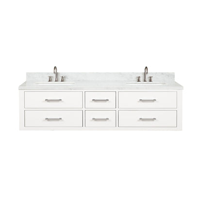 Lexora Castor 72 in. White Double Sink Bath Vanity