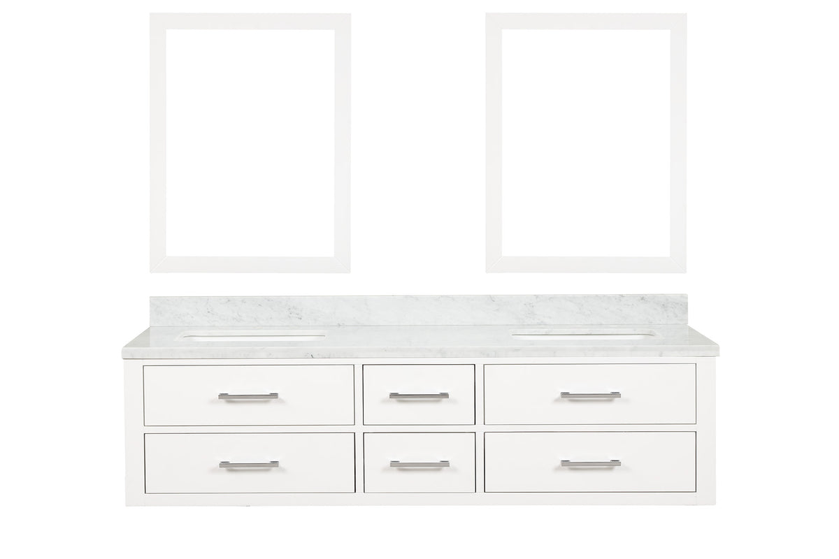 Lexora Castor 72 in. White Double Sink Bath Vanity