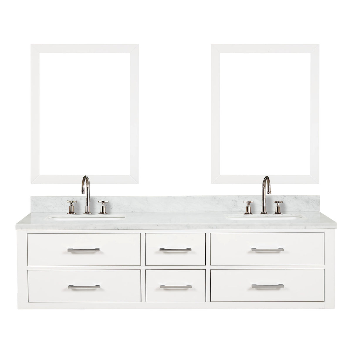 Lexora Castor 72 in. White Double Sink Bath Vanity