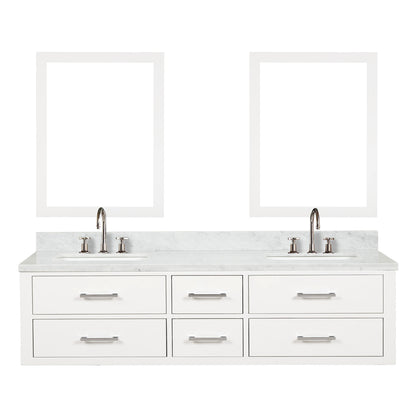 Lexora Castor 72 in. White Double Sink Bath Vanity