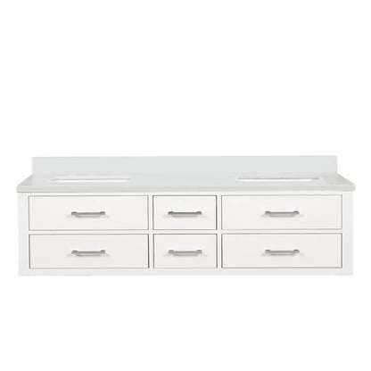 Lexora Castor 72 in. White Double Sink Bath Vanity