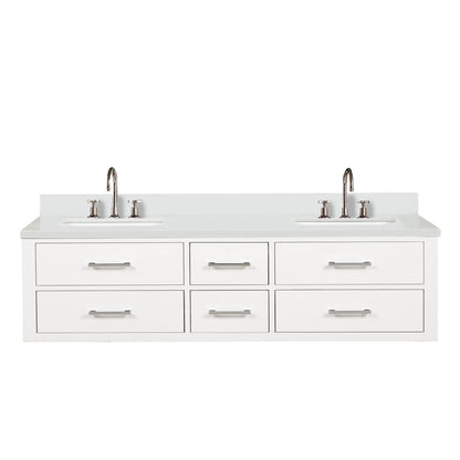 Lexora Castor 72 in. White Double Sink Bath Vanity