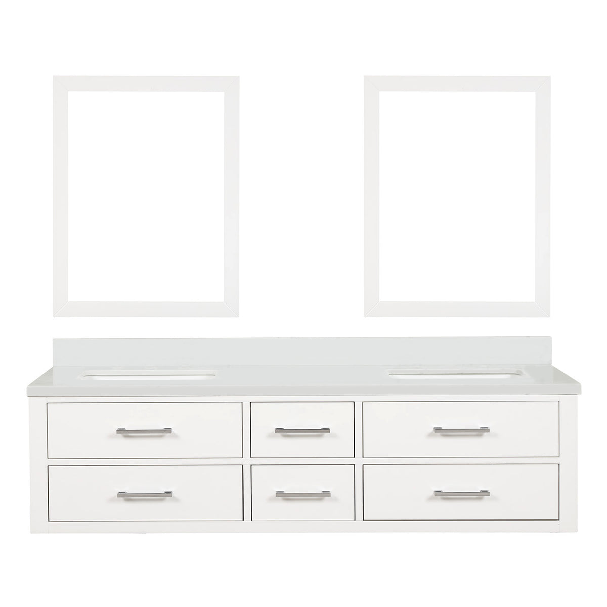 Lexora Castor 72 in. White Double Sink Bath Vanity