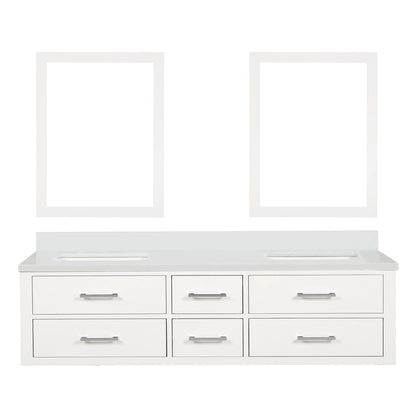 Lexora Castor 72 in. White Double Sink Bath Vanity