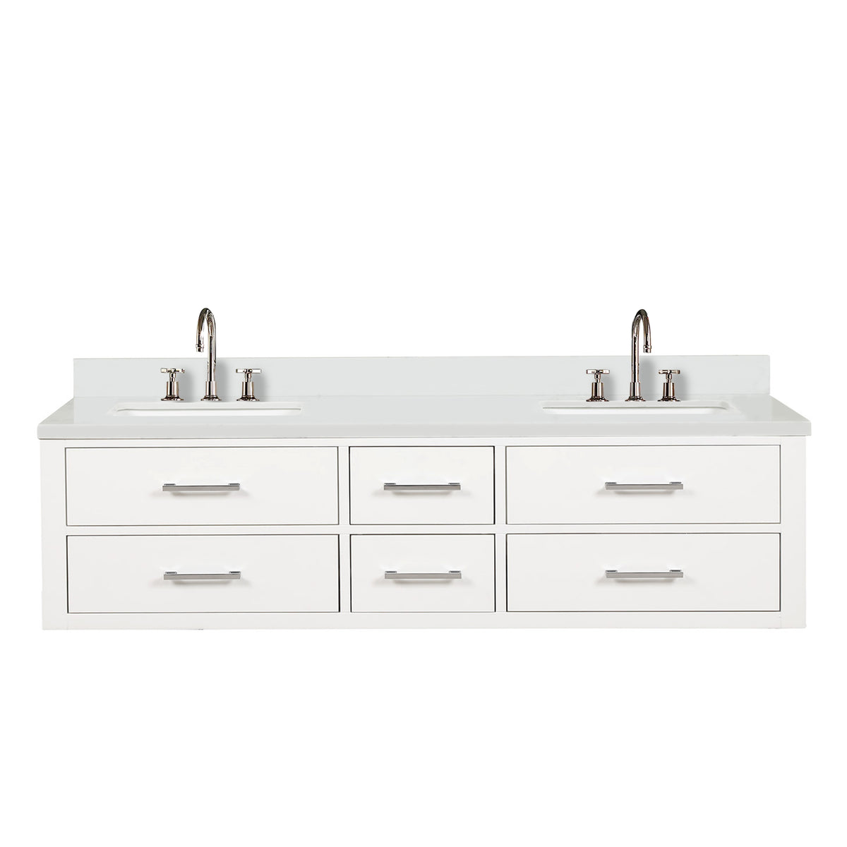 Lexora Castor 72 in. White Double Sink Bath Vanity