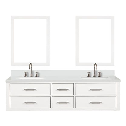 Lexora Castor 72 in. White Double Sink Bath Vanity